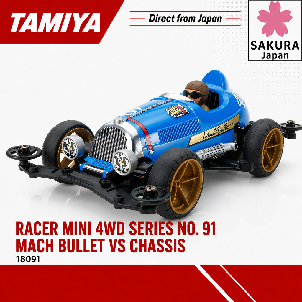 Tamiya Racer Mini 4WD Series No. 91 Mach Bullet VS Chassis 18091