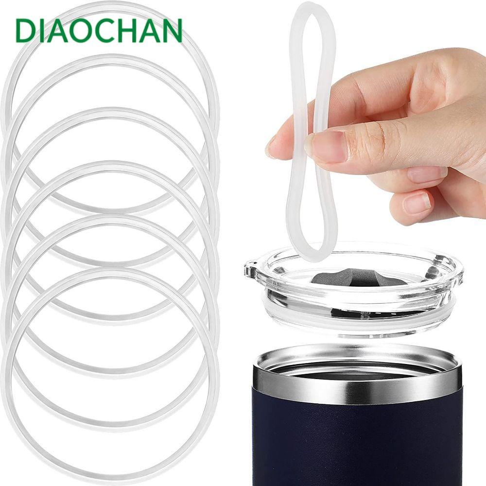 DIACHATH 1/4 ชิ้นปะเก็นฝาปิดแก้วน้ํา, 16 ออนซ์ & 20 ออนซ์แก้วเดินทาง Great Seal Effect แหวนซีลขวดน้ํา, ถ้วยซิลิโคนกันน้ํารั่วปะเก็น