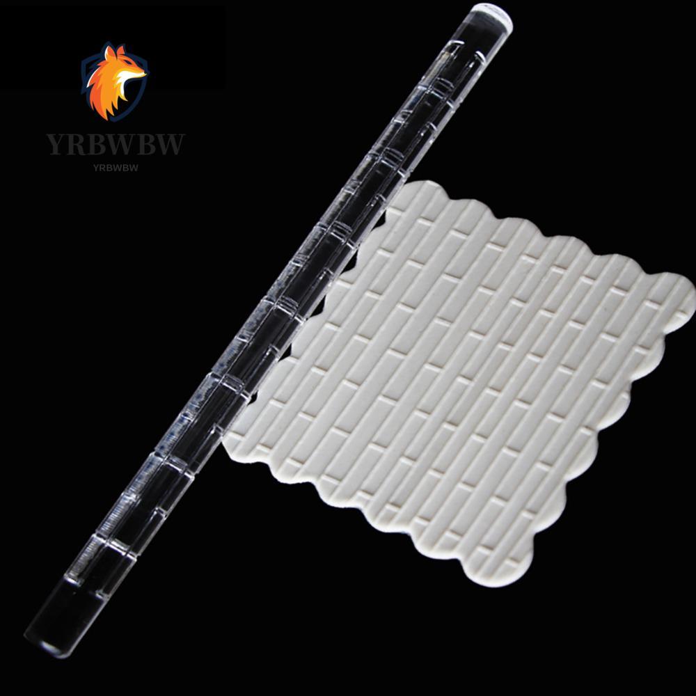 YRBWBW Rolling Pin, อะคริลิคโปร่งใสนูน Rolling Pin, น้ําหนักเบา Non-Stick ลายนูน Fondant Roller คุกก