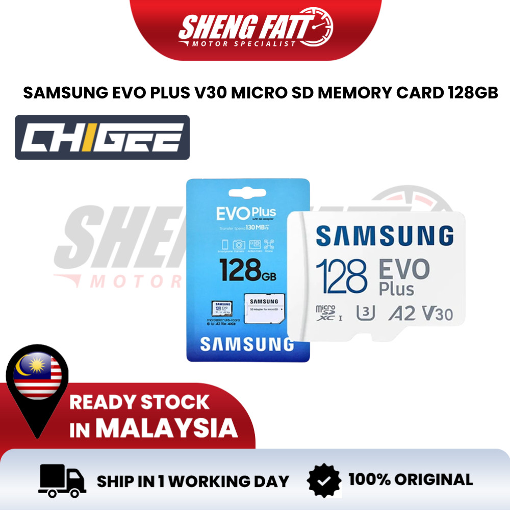 SAMSUNG EVO PLUS V30 MICRO SD MEMORY CARD 128GB การ์ด Chigee SD Shengfat Dashcam การ์ดหน่วยความจํา S