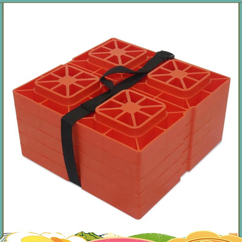 Leveling Pad Heavy Duty RV Leveling Blocks Interlocking Leveling Pads Caravan Wheel Stopper สําหรับค