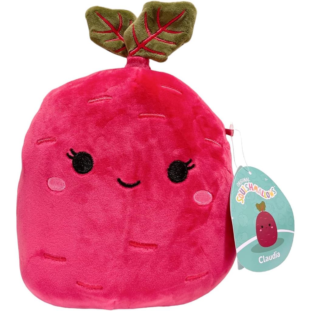 Squishmallows kellytoy Veggie Squad ของเล่นตุ๊กตาผ้ากํามะหยี่ (8" Claudia The Beet)