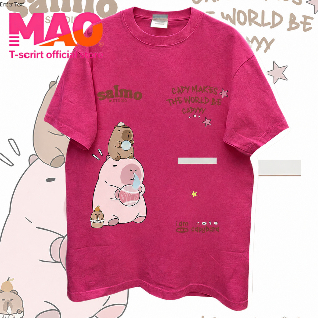 COD (จัดส่งในกรุงเทพฯ) MAO Shop น่ารัก แขนสั้นเสื้อยืดผ้าฝ้ายที่ไม่ซ้ำกันสวยงามซุปเปอร์ดูดีด้านบน