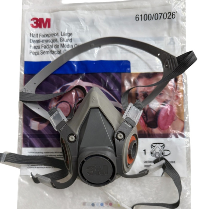 ของแท้3M™6100 6200 6300 (วัสดุทำจากยางสังเคราะห์) ไซร์ S M L หน้ากากกันสารเคมี ฝุ่น ละออง (เฉพาะหน้า