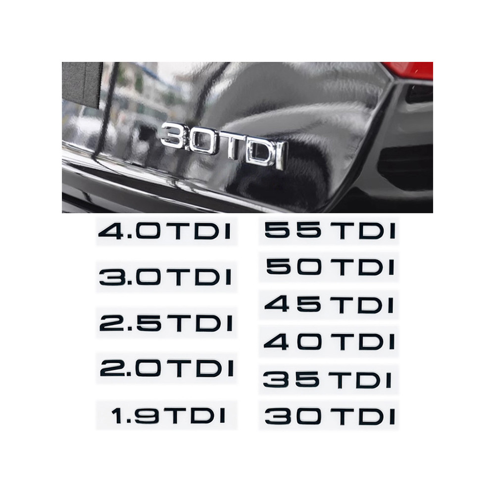 3D ABS ตัวอักษร 2.0TDI 2.5TDI 3.0TDI 35TDI 40TDI 45TDI 50TDI สัญลักษณ์สําหรับ Audi A1 A3 A4 A5 A6 A7