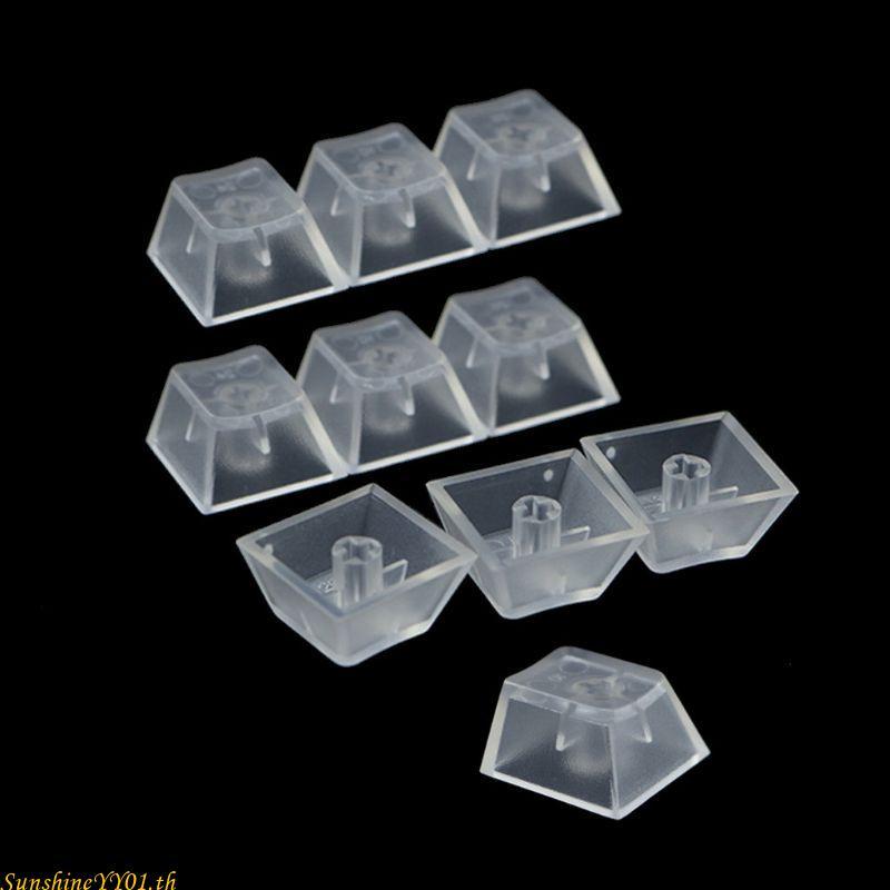 SUN 10 ชิ้นโปร่งใส ABS Keycaps คีย์บอร์ดเครื่องกล Keycaps Matte Backlit Keycaps