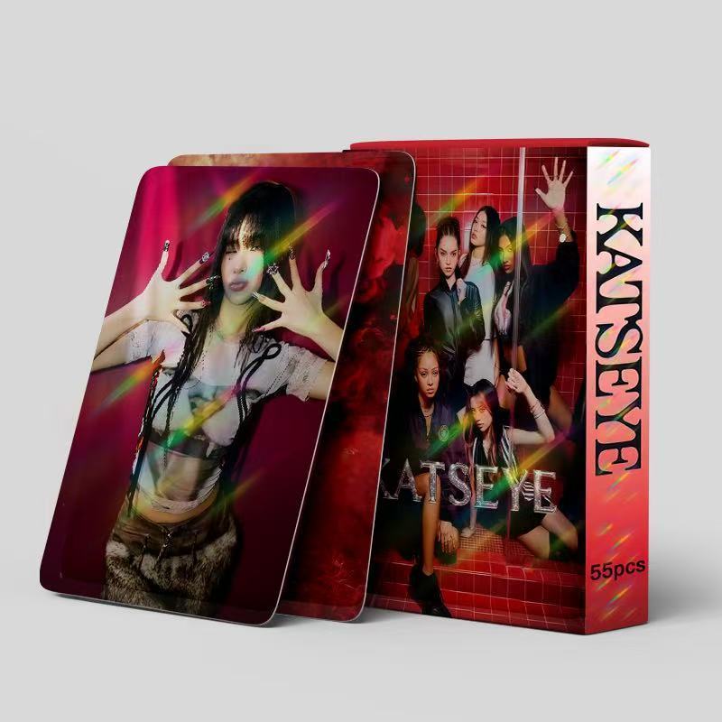 55 KATSEYE Laser Photocards Cross-Country Girl Group Star KPOP สินค้า LOMO Photocards