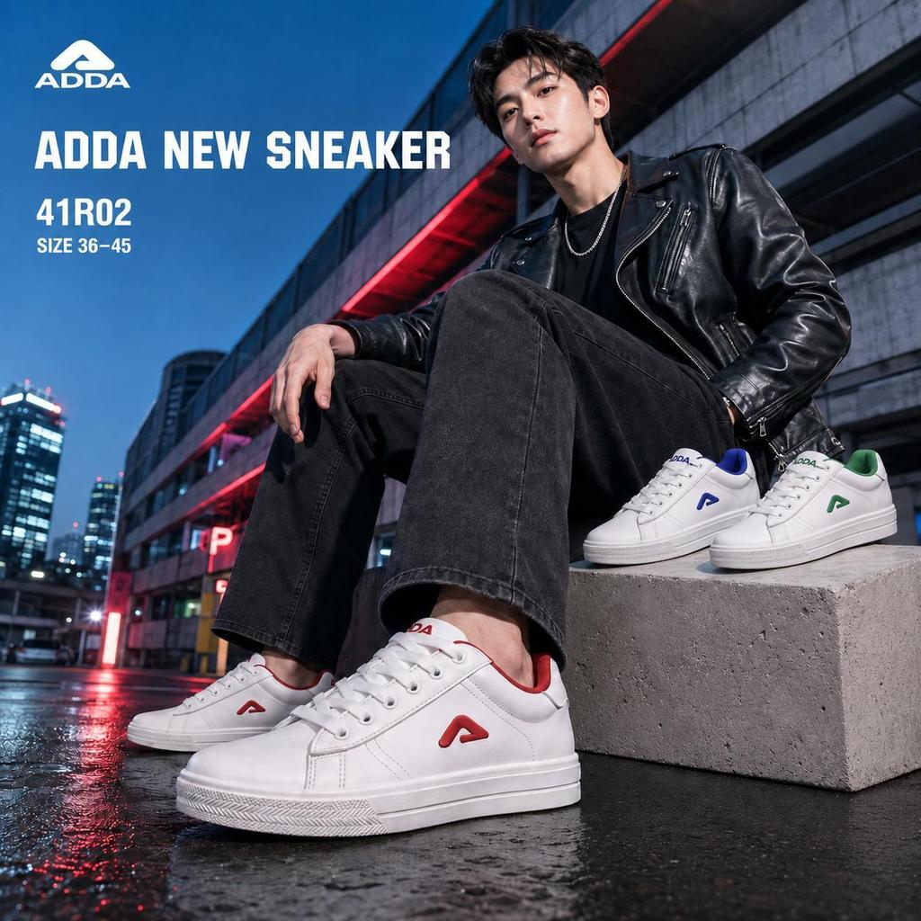 ADDA รองเท้าผ้าใบ NEW SNEAKERS  41R02  มาแล้ว! ทรงคลาสสิกลุคเท่ๆๆด้วยแอ๊ดด้าหน้ากว้างใส่สบาย