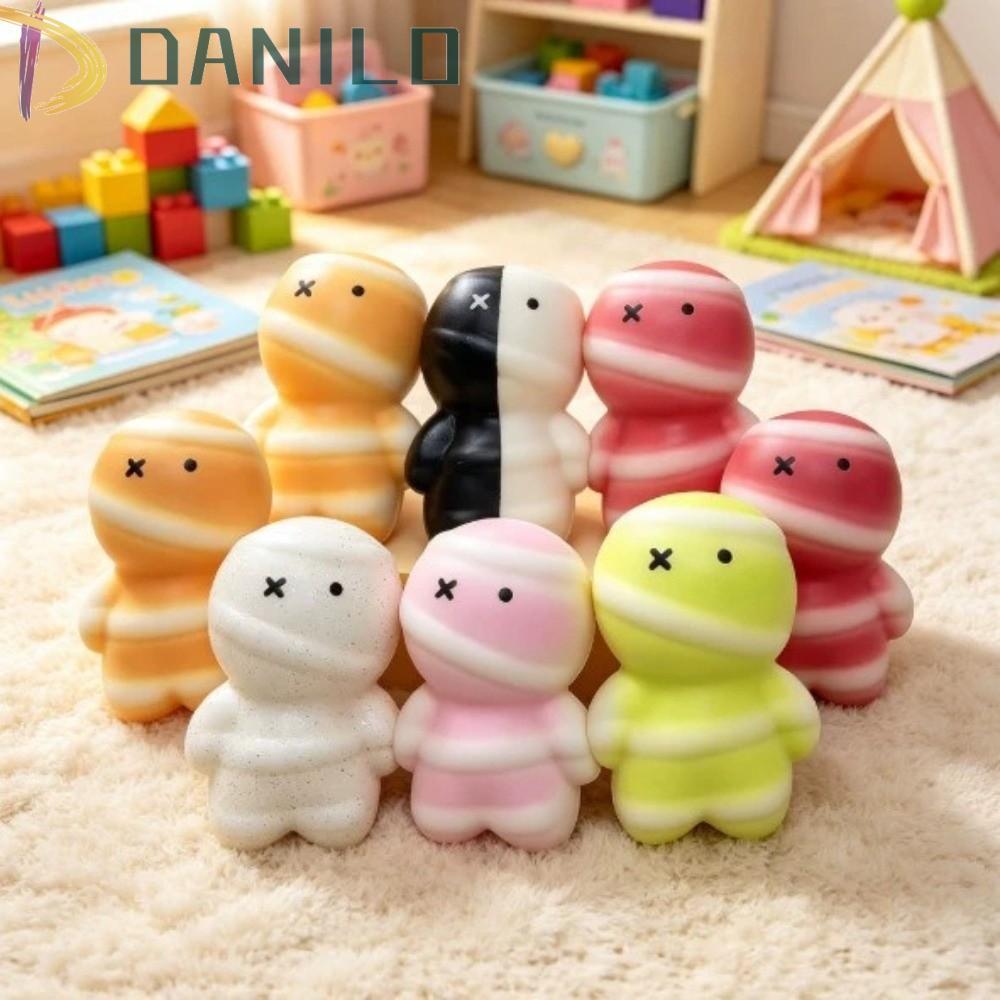 DANILLO Mummy Squeezable ของเล่น,นุ่มกด Mummy Squishy ของเล่น,เครื่องประดับตลกชื้นน่ารัก Mummy ช้า R