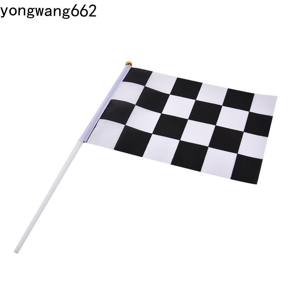 NORYX Racing โพลีเอสเตอร์ธงสีดําและสีขาวสแควร์ 14*21 ซม. Cheer Race Flag Racing Party Sport Evening 
