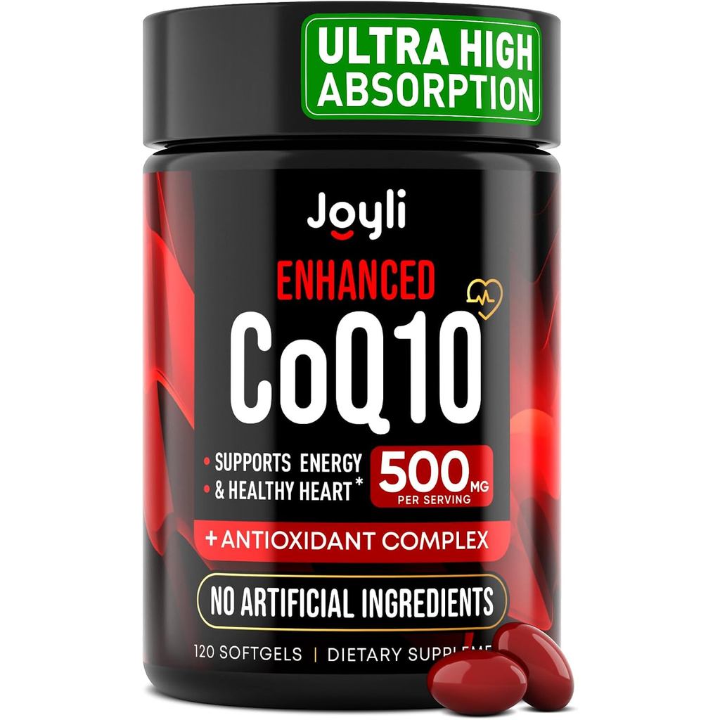 อาหารเสริม CoQ10 500MG - Co Q 10 120 ซอฟท์เจลสําหรับการผลิตสุขภาพและพลังงานหัวใจ - อาหารเสริมโภชนากา