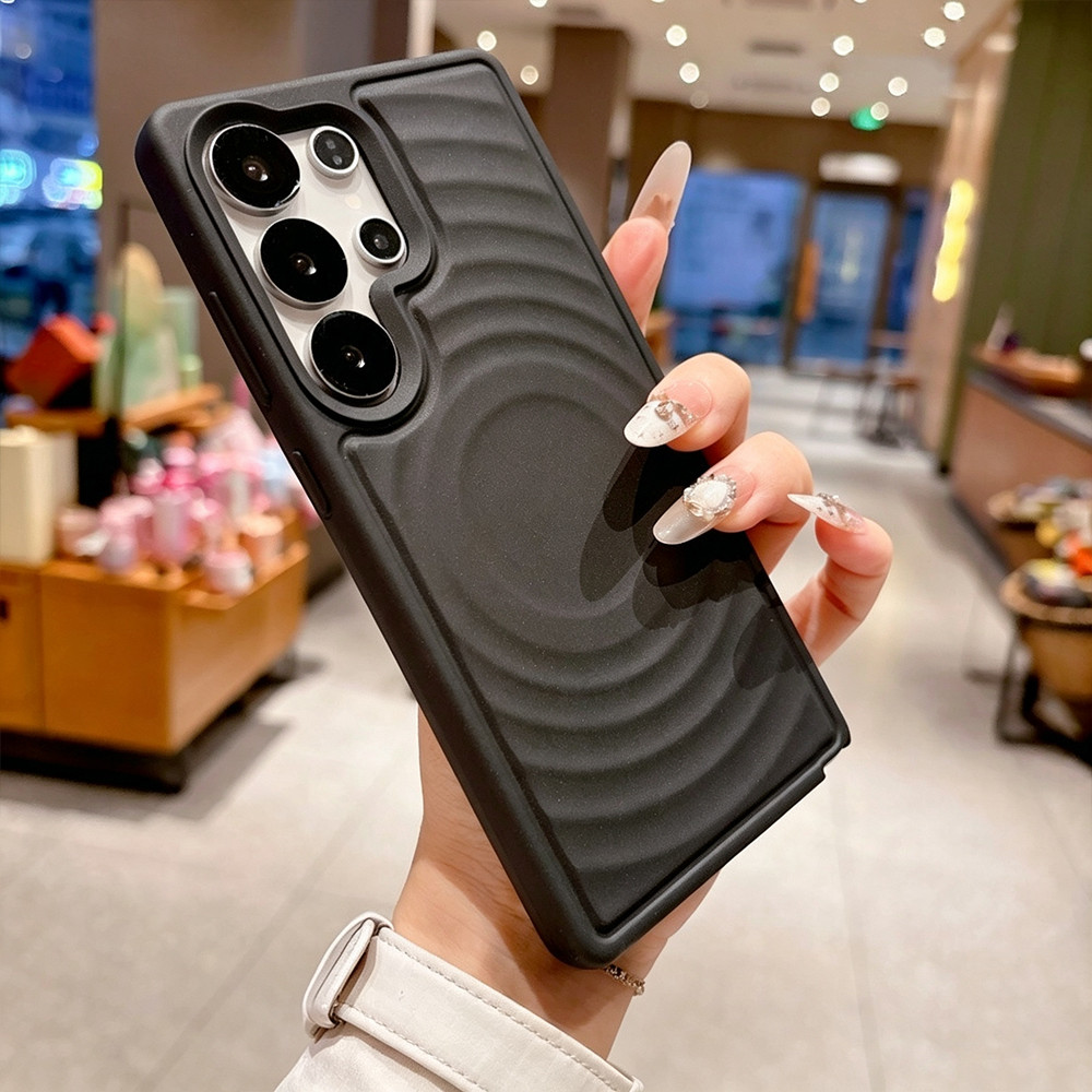 เคสมือถือ For Samsung A56 A55 A57 A07 A17 A15 A16 S25 S26 A36 A35 A27 A37 S24 Ultra ลายคลื่น พื้นผิวสีพื้นเรียบ