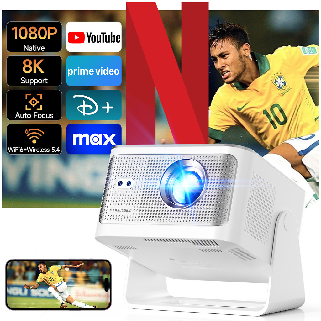 Magcubic HY350Max ปรเจคเตอร์ 900 ANSI Native 1080P Support 8K Auto Focus WiFi6 BT5.4 ลำโพง 15w โฮมเธ