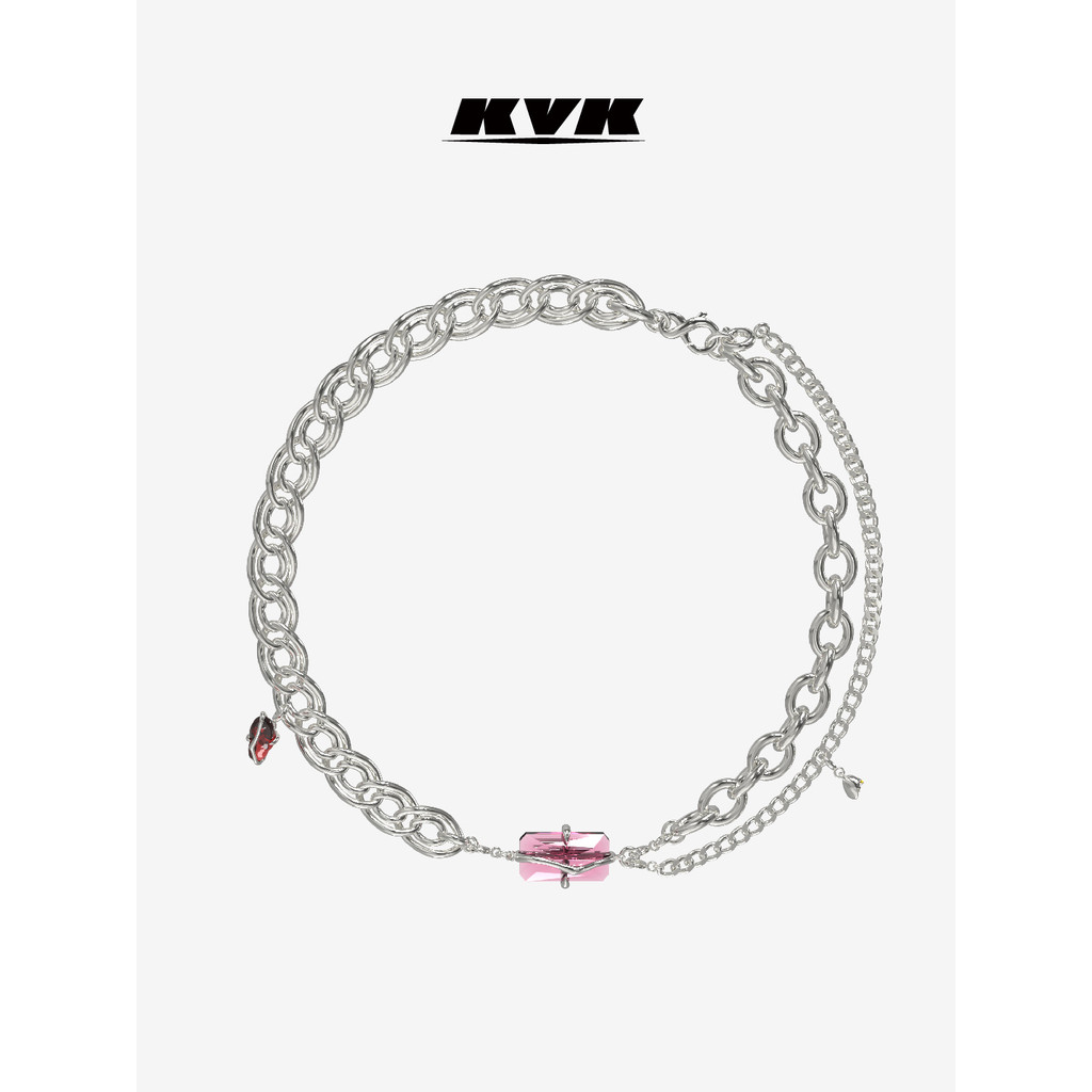 KVK THE Peach BLOSSOM Series Elements Reorganize สร้อยคอฟรีคู่ผู้ชายผู้หญิง Clavicle Chain