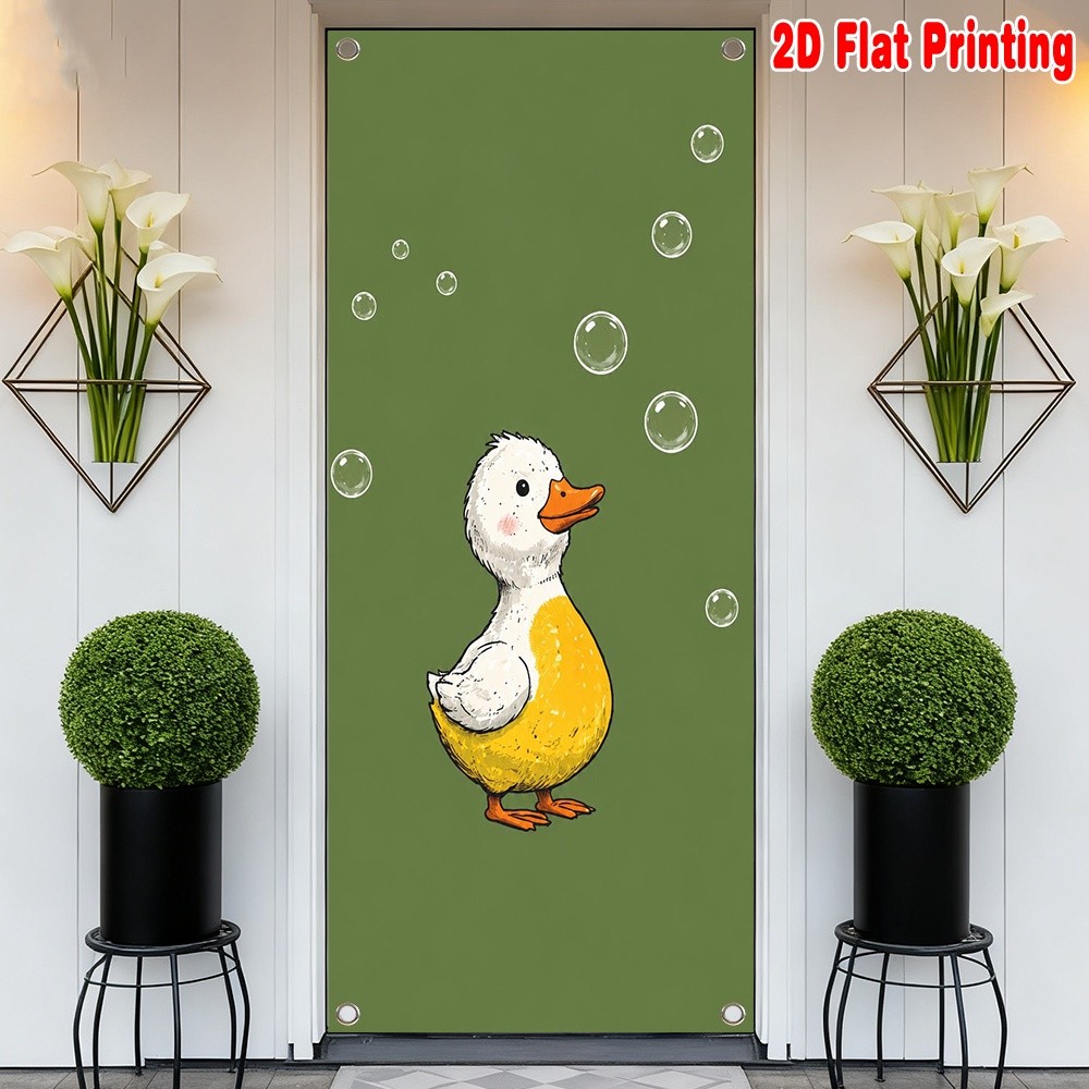 1 ชิ้น, 2d พิมพ์แบน Enchanting Wall Banner 70.9x 35.4in party แบนเนอร์ เป็ดลอยฟองอเนกประสงค์ทนทานโพล