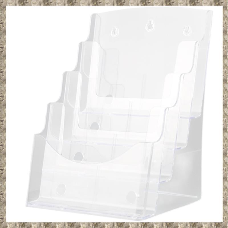 [zv0lma8i] A5 อะคริลิค Brochure Display Stand Rack Flyer Holder นิตยสาร Organizer