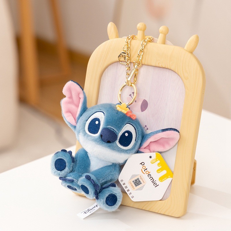 Disney ของแท้ Stitch Love ของขวัญจี้ตุ๊กตา Plush Stitch พวงกุญแจกระเป๋าจี้ตุ๊กตา