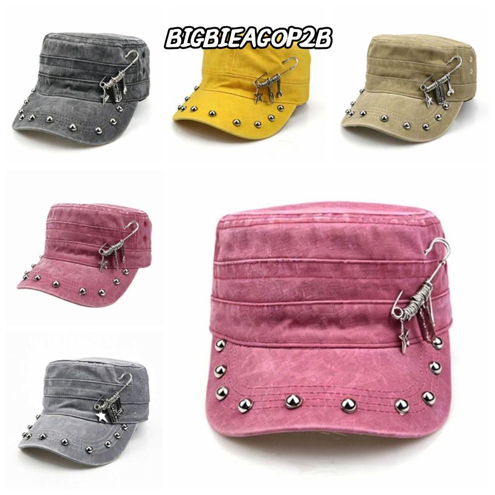 BIGBAIEGOP2B เบสบอลหมวก,Breathableปรับหมวก,Hip-Hop Casual Cotton Rivet Studs Star Decor Sunหมวกสําหร