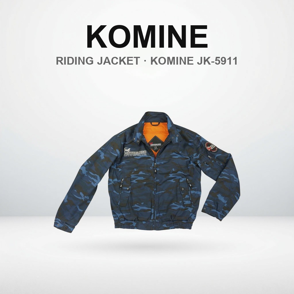 เสื้อแจ็คเก็ตมอเตอร์ไซค์ KOMINE JK-5911 Swing Top เรโทร มีการ์ด | KOMINE JK-5911 Protective Swing-To