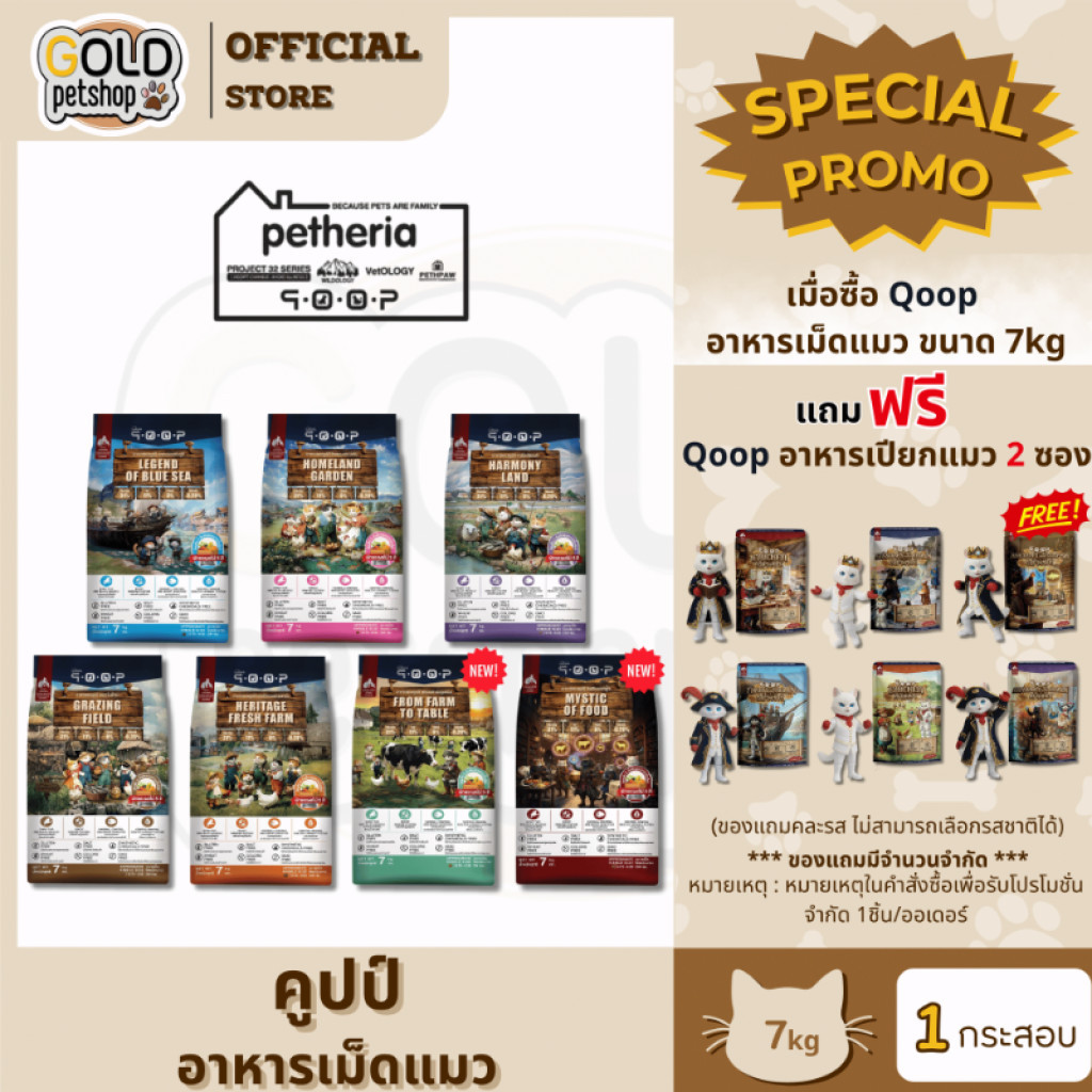 qoop - อาหารแมวคูปป์ [STARTED GLUTEN FREE] [สำหรับแมวทุกช่วงวัย] 7 KG
