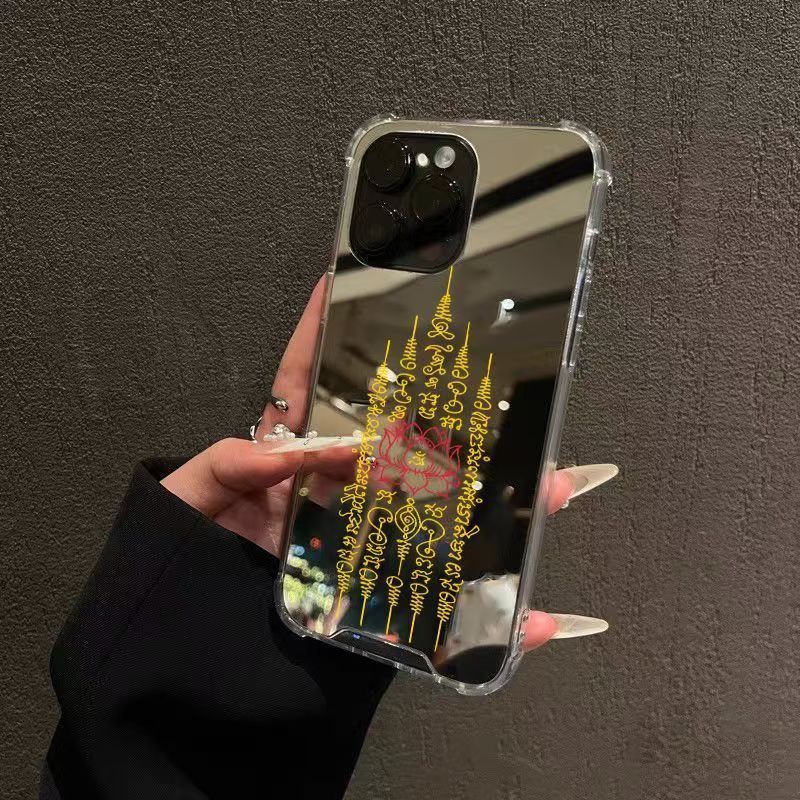 Thailand Good Luck Lotus Text Mirror เคสโทรศัพท์ Apple iPhone11/12/14/15/XS