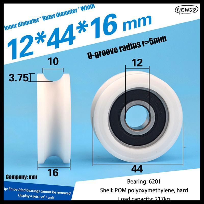 NEWSD 1 ชิ้น U12*44*16 มิลลิเมตร U Groove ล้อ Rolling 1 ซม.เส้นผ่านศูนย์กลาง 10 มิลลิเมตร Tra Line G