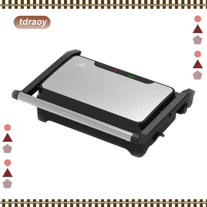 [tdraoy] Panini Press Grill Nonstick Coating มัลติฟังก์ชั่นเครื่องทําอาหารเช้าขนมปังเครื่องอบสําหรับ