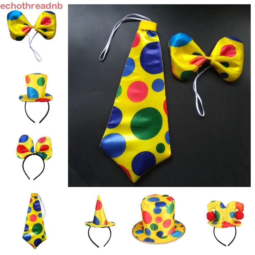 PIVOT คอ Tie, ผ้า Polka Dots Headbands สําหรับผู้หญิง, คอสเพลย์ Props Circus Clown Clown อุปกรณ์เสริ