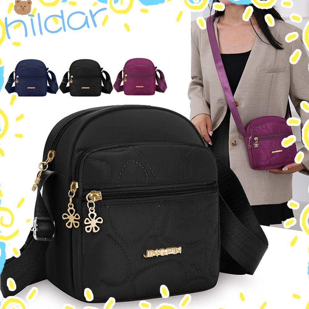 HLAR Messengers Bag, Nylon Multi-channel Small Square Bag, Multi Crossbody Mobile Phone Bag