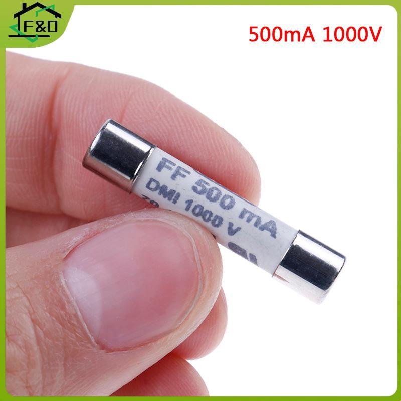F&O 1 ชิ้น FF 0.5A 500mA 1000V dmi ฟิวส์สําหรับมัลติมิเตอร์ F15B F17B F18B 6.3x32 มม.