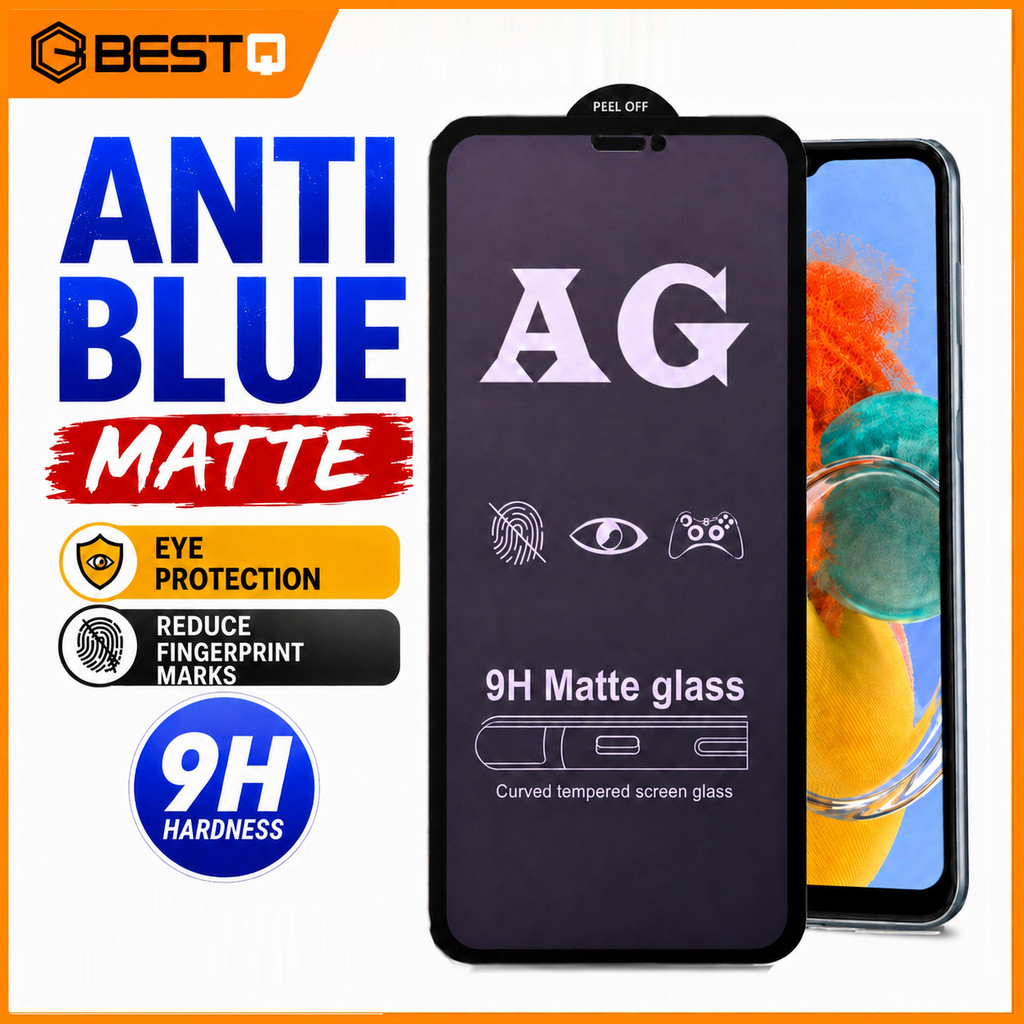 AG Blue MatteกระจกนิรภัยสําหรับOppo A5 A9 2020 A5S A7 A12 A53 A73 A93 F5 F7 F9 R17 PRO F11 F11 PRO R
