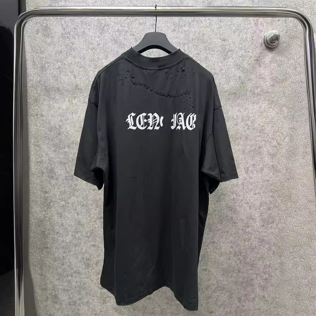 HH8G BLCG New printed distressed short-sleeve shirt T T-shirt with a small collar, unisex style T Sh