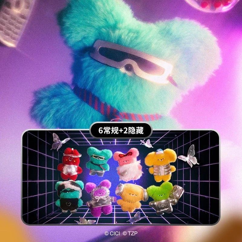 WASABI BEAR B3K Retro Future Series จี้ตุ๊กตา Mystery Box อินเทรนด์เล่นตกแต่งของขวัญตุ๊กตา