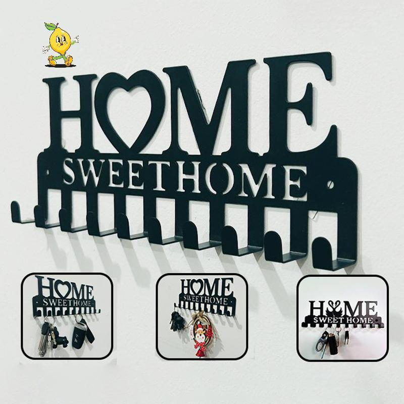 [mozh-t] 1PC ติดผนัง Sweet Home ตกแต่ง Key Holder, Key Wall Hook, Creative Key Holder สําหรับประตูด้