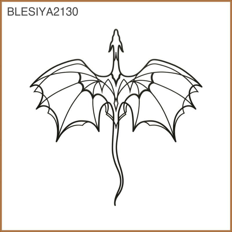 [blesiya2130] Dragon Wall Hanging Metal Wall Art Silhouette Decor Iron Open-wing Tail Cutout