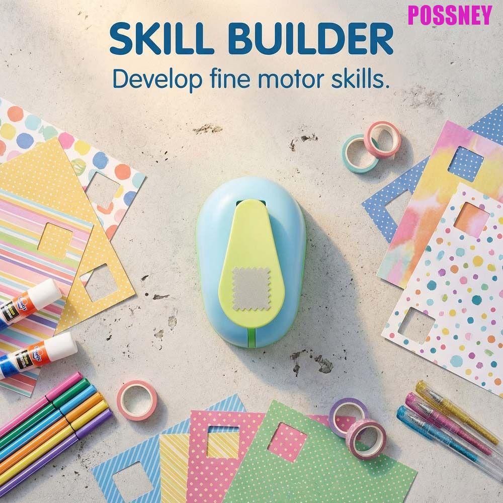 POSSNEY Stamp Border Punch, Stamp Shape Cutting Craft Embossed|อุปกรณ์การเรียน เครื่องตัดกระดาษ Punc