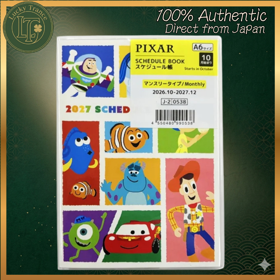 Pixar A6 Monthly Planner 2026-2027, October Start, 15-Month Schedule Book, 1 Piece