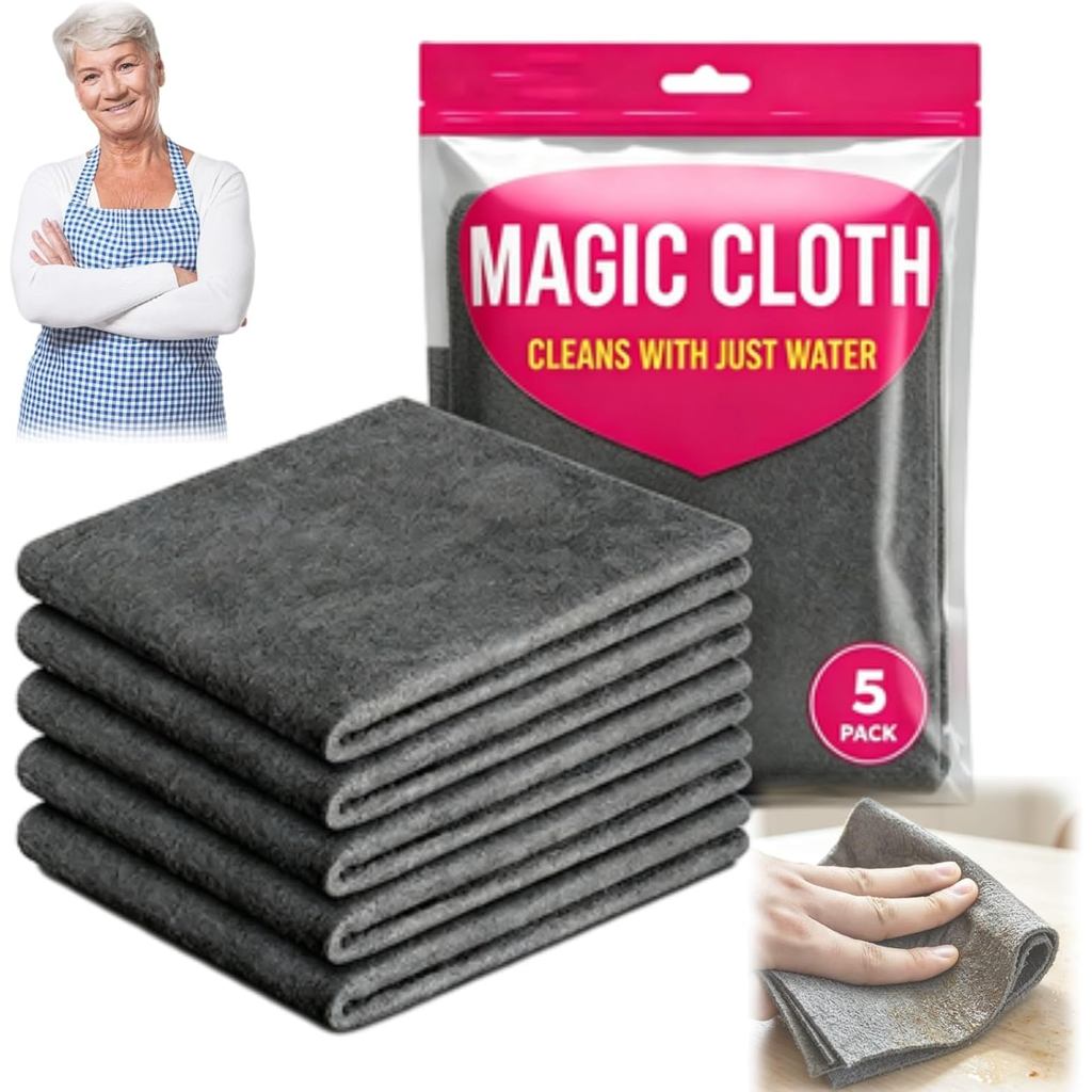 Genie Cloth Magic Cloth, Genie Magic Cleaning Cloth 5Pack, Microfiber