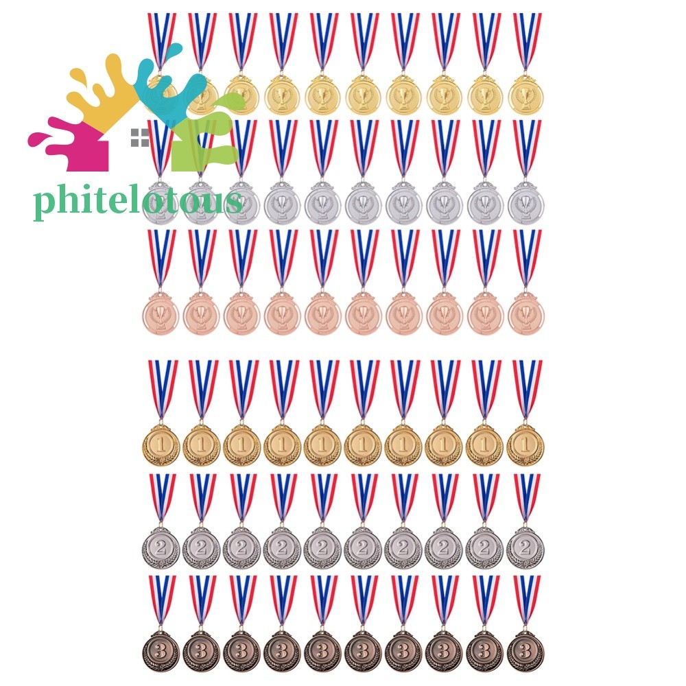 ❤ Phitelotous 30 ชิ้น 2 นิ้ว 1st 2nd 3rd รางวัลเหรียญคอริบบิ้น Winner รางวัลเหรียญรอบรางวัลทองสําหรั