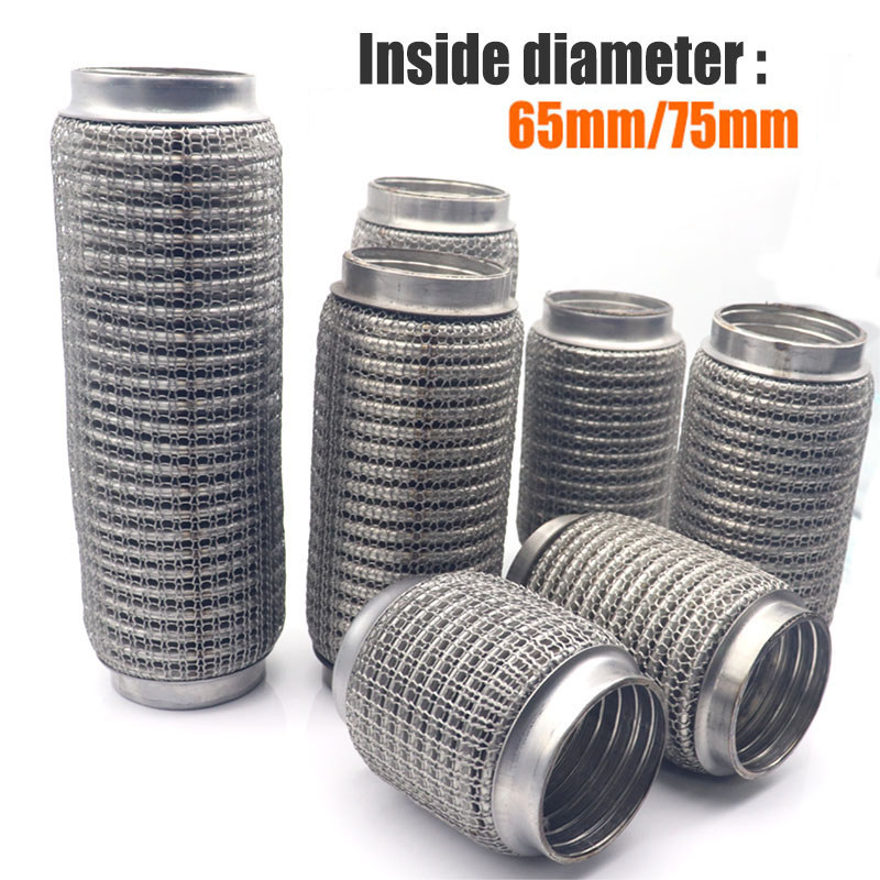 Id 65/75 มม.รถท่อไอเสีย Flex ท่อท่อยืดหยุ่นท่อไอเสีย Joint Silencer สแตนเลส 100/150 มม.200 มม.250 มม.300 มม.
