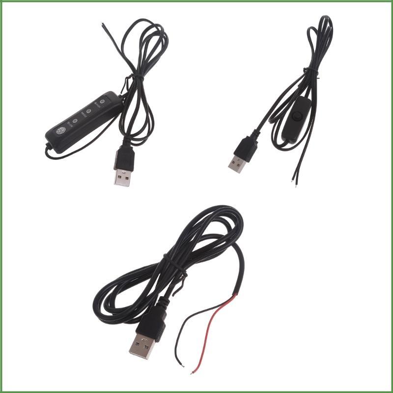 BON USB DIY สายไฟบัดกรี 5V สายต่อ USB พร้อมสวิตช์สําหรับไฟ LED 5V แฟนกล้อง