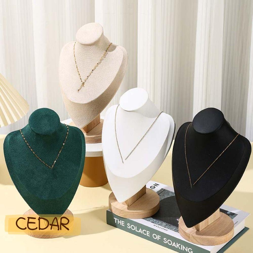 CEDAR ชั้นเก็บเครื่องประดับ, แสดง ไม้ ชั้นวางสร้อยคอ, คุณภาพสูง หนังกลับ  พร็อพแสดงคอ สร้อยคอ