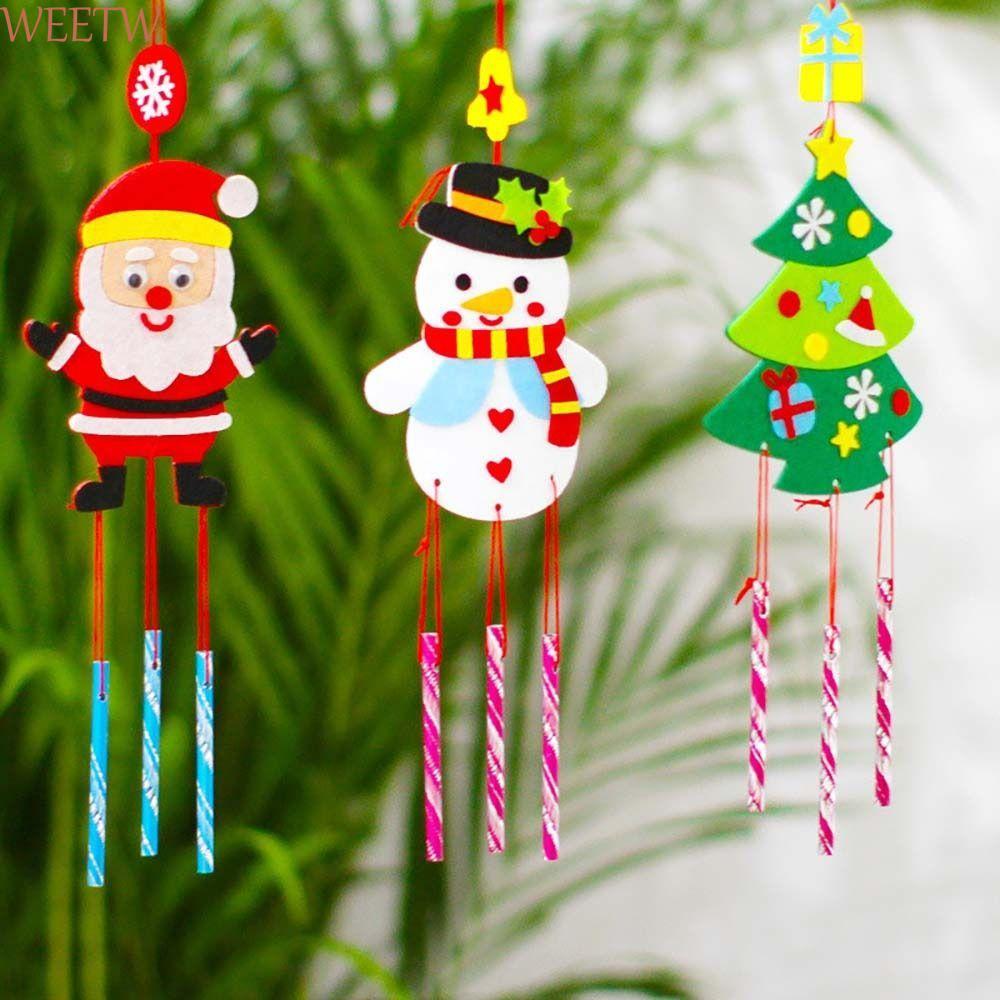 WEEKW Windbell ผ้า Handmade 3D สําหรับเด็กเด็กแขวนสติกเกอร์ของขวัญของเล่นคริสต์มาส