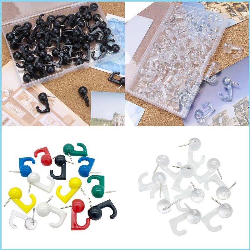 EZR 30 50 ชิ้น Push Pin Picture Hooks Cork Board Hooks สําหรับ Bulletin Board Calendar