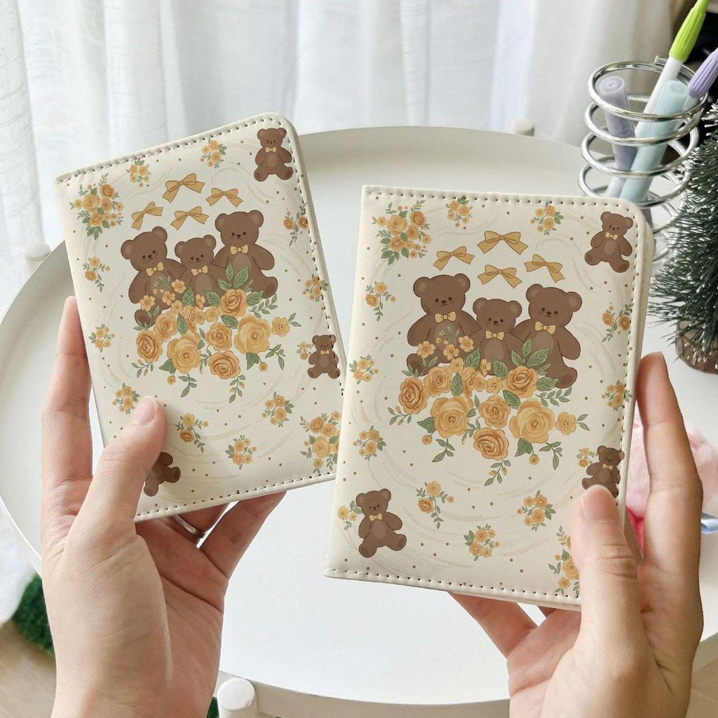 Bag Passport pu Book Travel การ์ตูนกันน้ําป้องกันกรณี Passport Bear Bag Overseas Clip Card Passport 