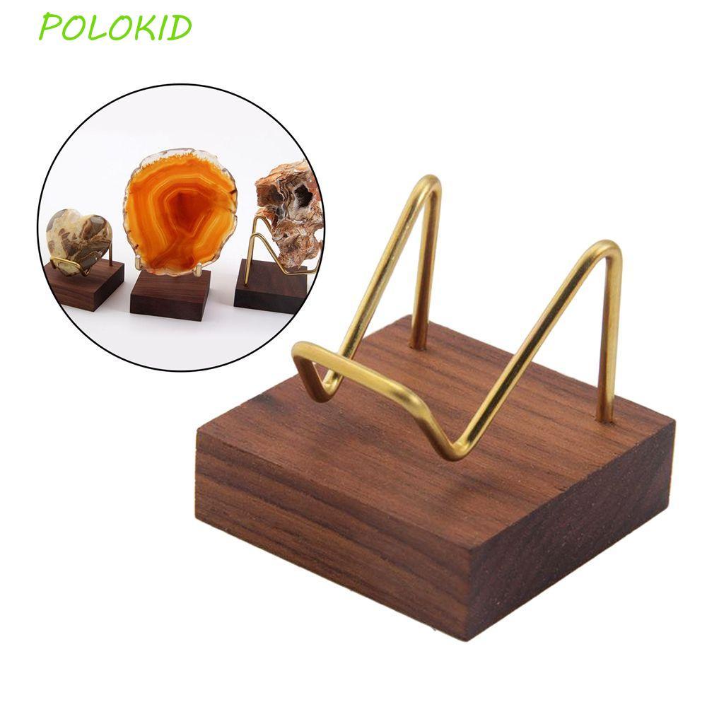 POLOKID Mineral Stand Ores Agate Rocks Home Decoraition Metal Arm Display Holder