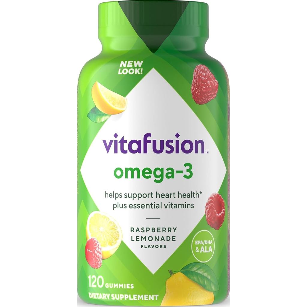 กัมมี่ Vitafusion Omega 3 | วิตามินกัมมี่สําหรับผู้ใหญ่ 120 ชิ้น | EPA, DHA & ALA