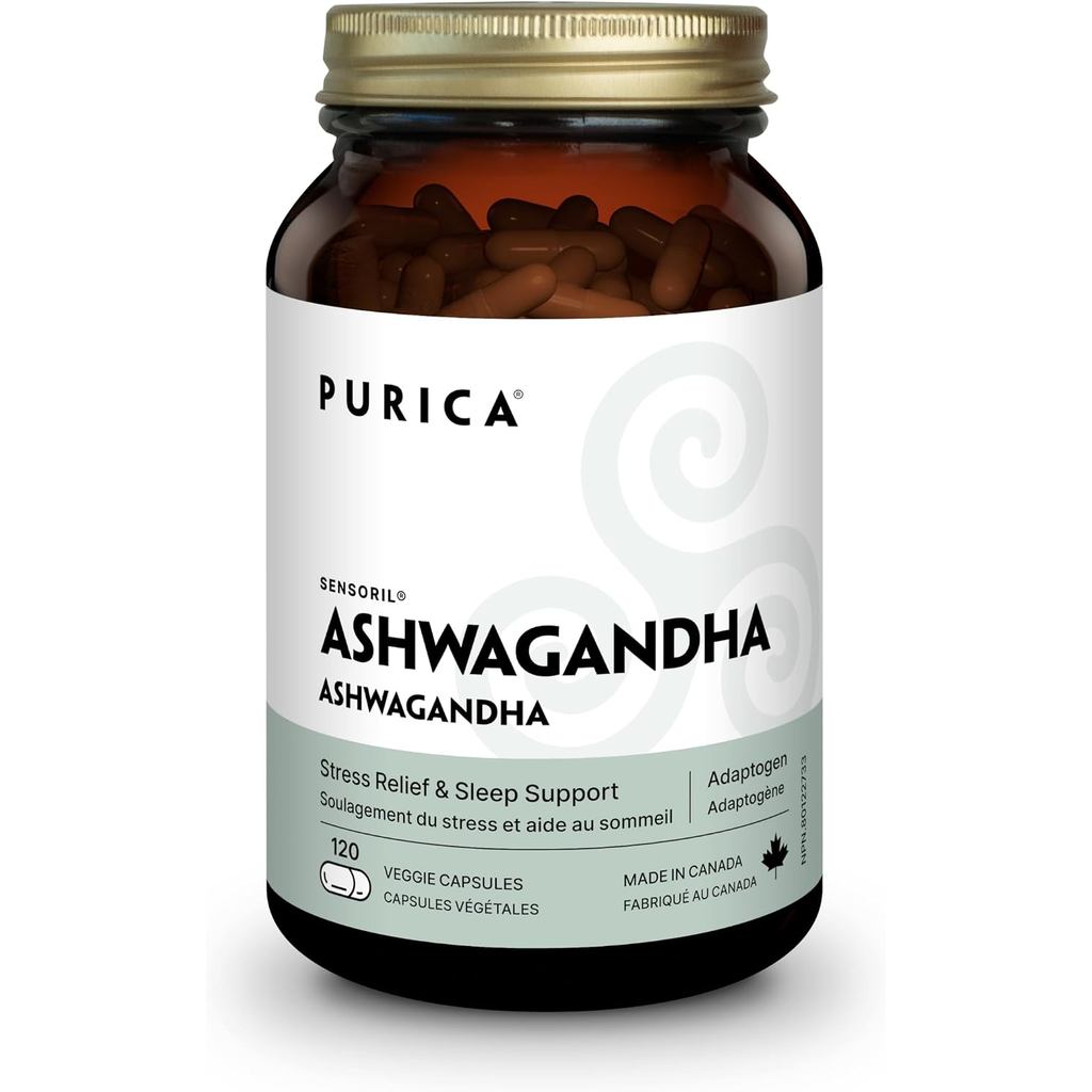 PURICA Ashwagandha Sensoril Capsules ออร์แกนิค 120 แคปซูล 60 วัน ply
