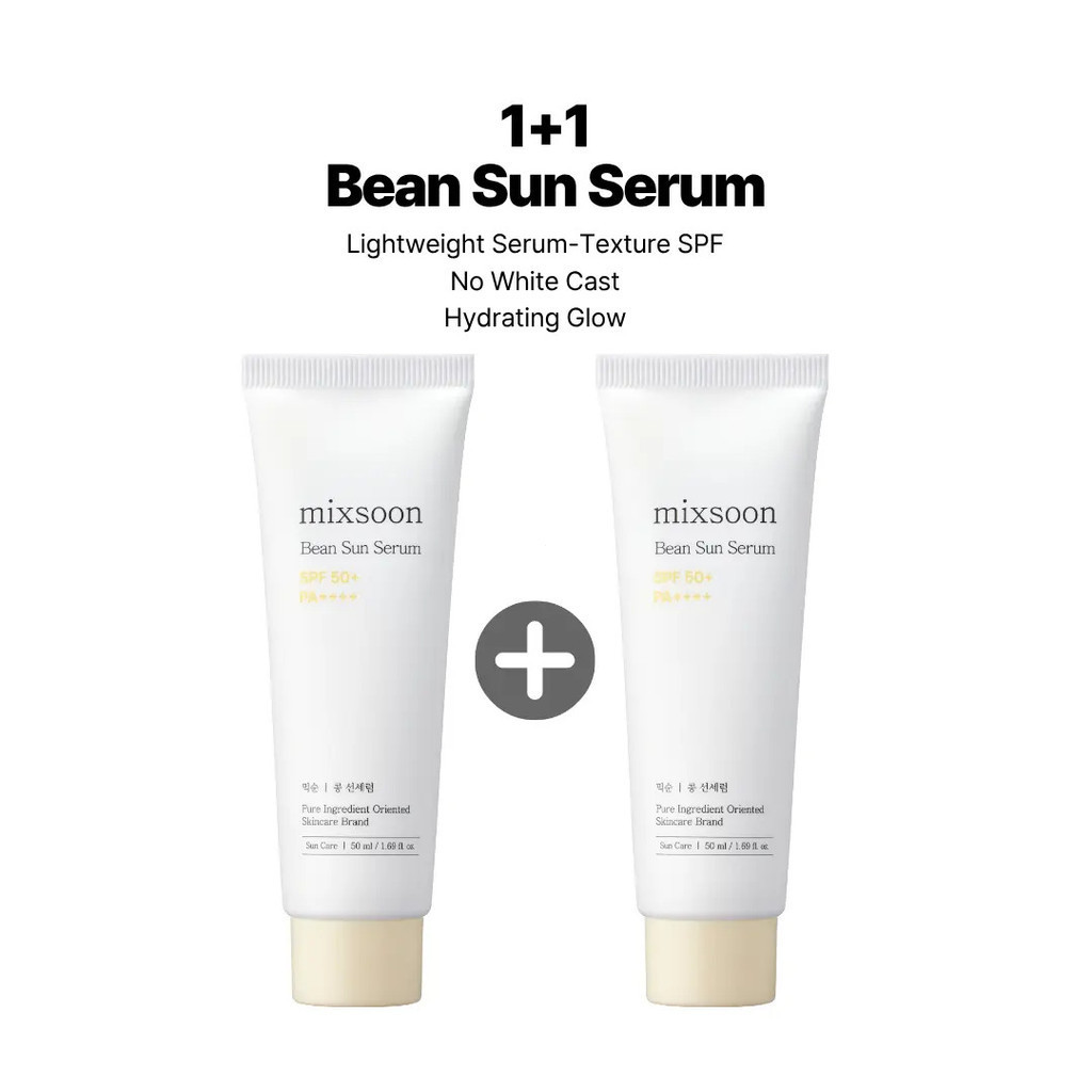 [mixsoon official] (1+1) Bean Sun Serum 50ml DUO Value Pack  | SPF50+ PA++++ Broad Spectrum Protecti