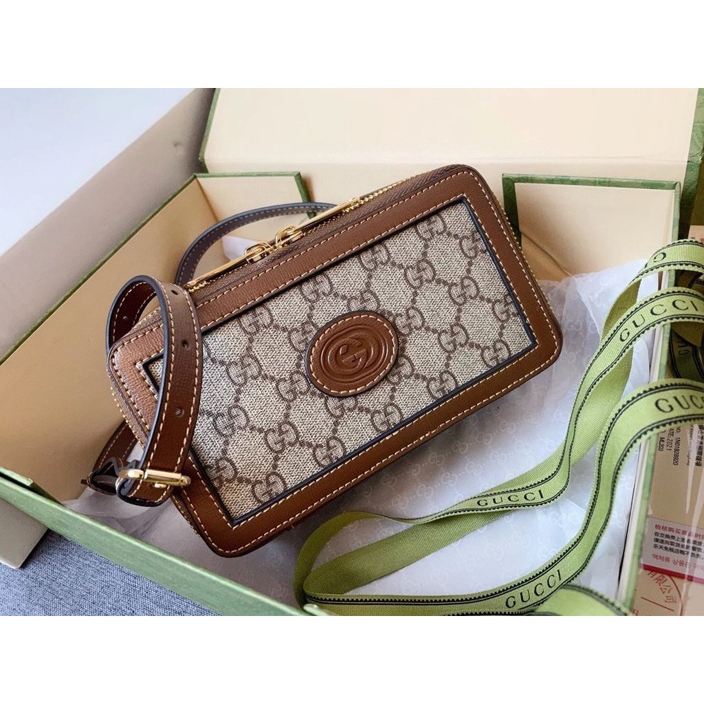 1: 1 AAA 丨 GG กระเป๋าสะพายสไตล์ใหม่หนังแท้ Cowhide แฟชั่น Crossbody ผู้ชายผู้หญิงสไตล์เดียวกันกระเป๋